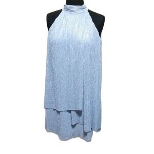 London Time Silver Metallic Dress size 4